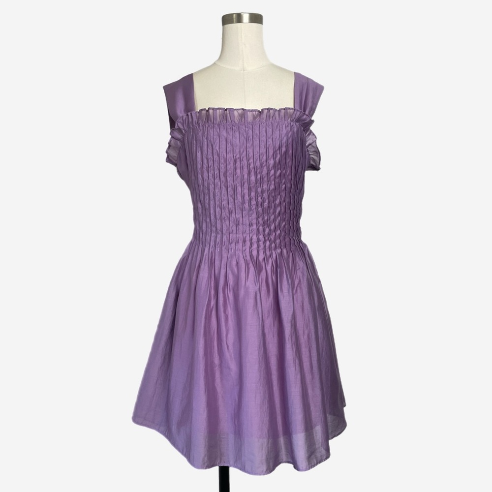 Elliatt Purple Pleated Dress